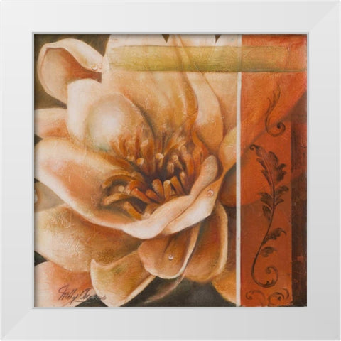 Flor de Loto I White Modern Wood Framed Art Print by Arenas, Nelly