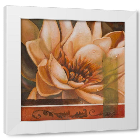 Flor de Loto II White Modern Wood Framed Art Print by Arenas, Nelly
