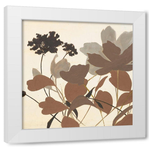 Spring Shadows in Taupe II White Modern Wood Framed Art Print by Pinto, Patricia