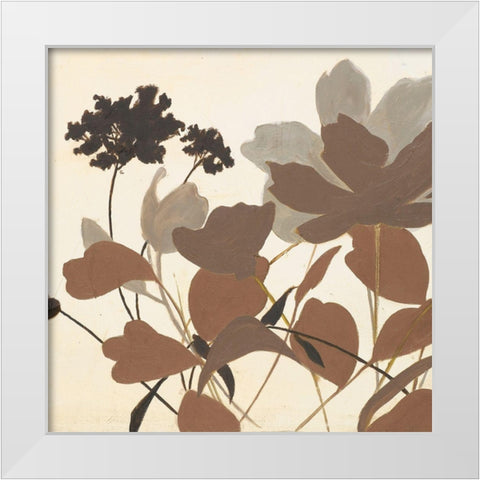 Spring Shadows in Taupe II White Modern Wood Framed Art Print by Pinto, Patricia