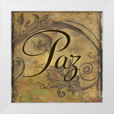 Paz White Modern Wood Framed Art Print by Pinto, Patricia
