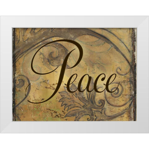 Peace White Modern Wood Framed Art Print by Pinto, Patricia