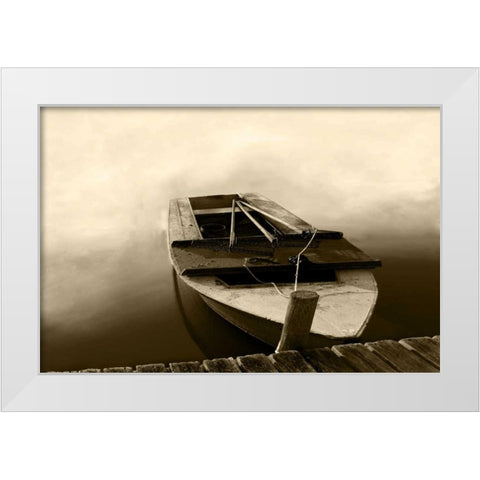 Boat II White Modern Wood Framed Art Print by Mabat, Ynon