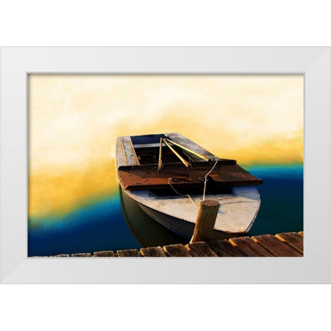 Boat II White Modern Wood Framed Art Print by Mabat, Ynon