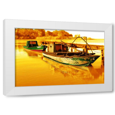 Boat IV White Modern Wood Framed Art Print by Mabat, Ynon