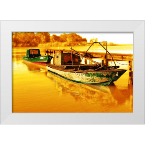 Boat IV White Modern Wood Framed Art Print by Mabat, Ynon