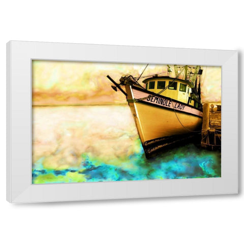 Boat V White Modern Wood Framed Art Print by Mabat, Ynon
