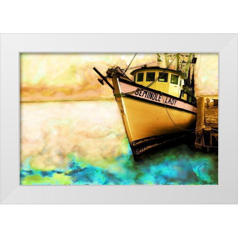 Boat V White Modern Wood Framed Art Print by Mabat, Ynon