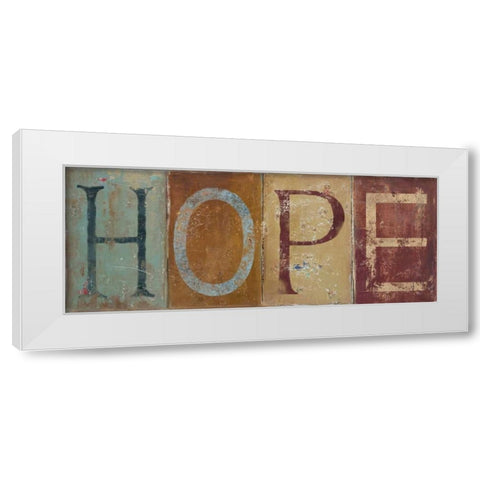 HOPE White Modern Wood Framed Art Print by Pinto, Patricia