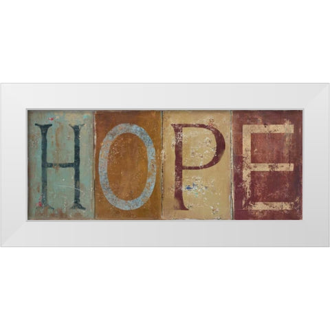 HOPE White Modern Wood Framed Art Print by Pinto, Patricia