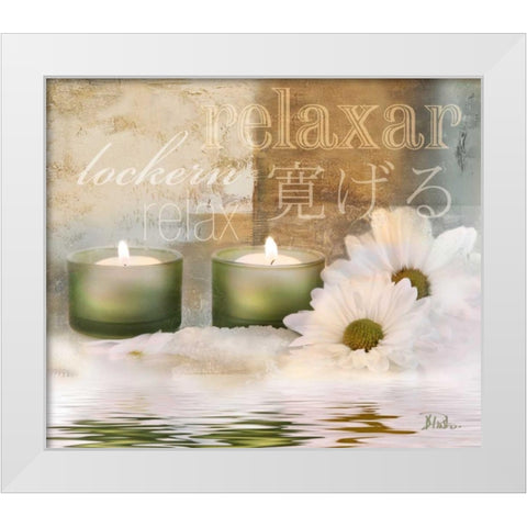 Relaxation I White Modern Wood Framed Art Print by Pinto, Patricia