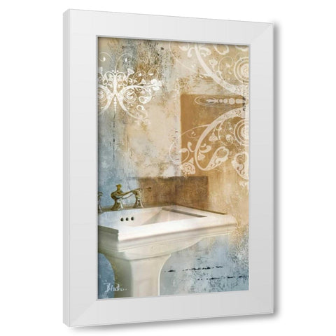Bathroom and Ornaments II White Modern Wood Framed Art Print by Pinto, Patricia