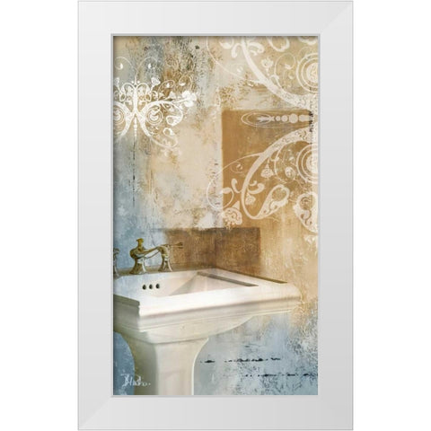 Bathroom and Ornaments II White Modern Wood Framed Art Print by Pinto, Patricia