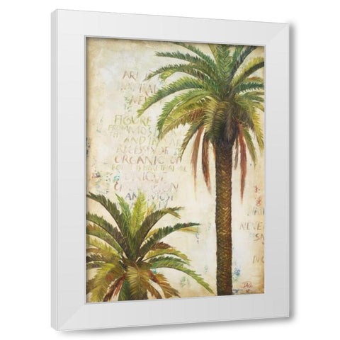Palms and Scrolls I White Modern Wood Framed Art Print by Pinto, Patricia