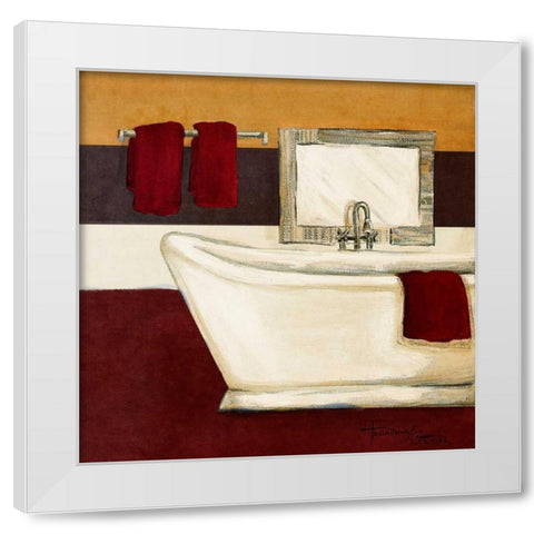Sunday Bath in Red I White Modern Wood Framed Art Print by Hakimipour-Ritter