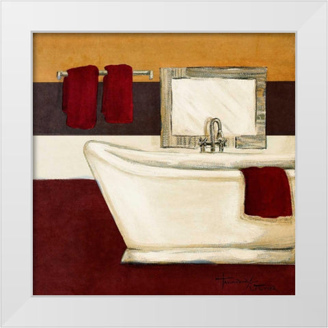Sunday Bath in Red I White Modern Wood Framed Art Print by Hakimipour-Ritter