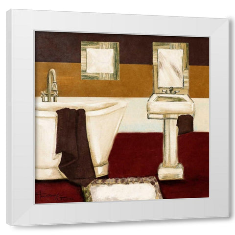 Sunday Bath in Red II White Modern Wood Framed Art Print by Hakimipour-Ritter