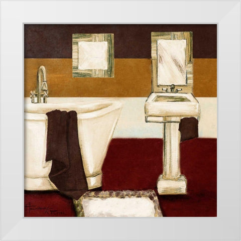 Sunday Bath in Red II White Modern Wood Framed Art Print by Hakimipour-Ritter