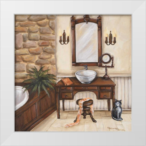 Fireplace Escape II White Modern Wood Framed Art Print by Hakimipour-Ritter