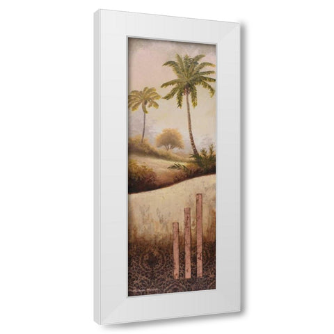 Tropical Gardens I White Modern Wood Framed Art Print by Marcon, Michael