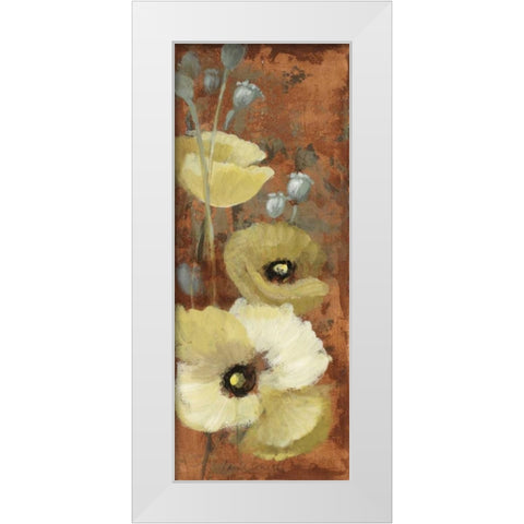 Autumn Poppies I White Modern Wood Framed Art Print by Loreth, Lanie
