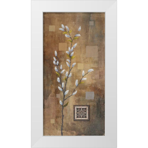 Willow Branch I White Modern Wood Framed Art Print by Marcon, Michael