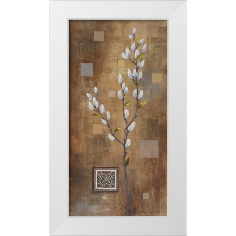 Willow Branch II White Modern Wood Framed Art Print by Marcon, Michael