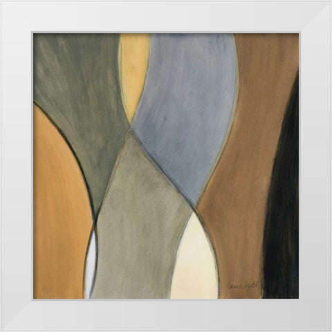 Coalescence Earthtones II White Modern Wood Framed Art Print by Loreth, Lanie