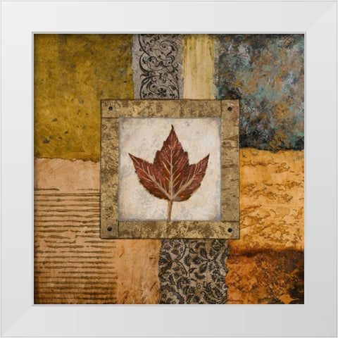 Fallen Leaf I White Modern Wood Framed Art Print by Marcon, Michael