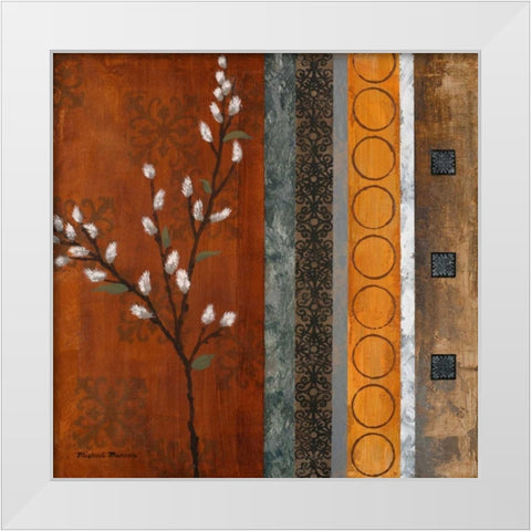 Willow Stems I White Modern Wood Framed Art Print by Marcon, Michael