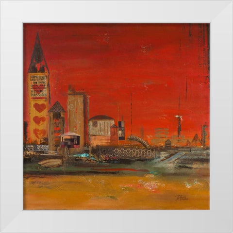 Crazy City II White Modern Wood Framed Art Print by Pinto, Patricia