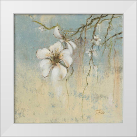 Cherry Blossom I White Modern Wood Framed Art Print by Pinto, Patricia