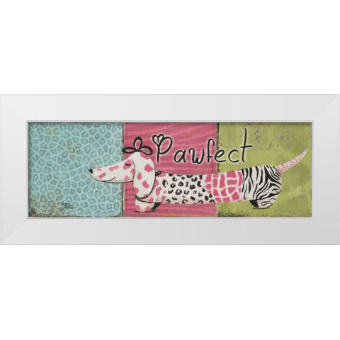 Pawfect White Modern Wood Framed Art Print by Pinto, Patricia