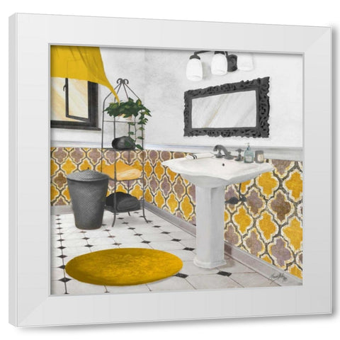 Sundance Bath I - yellow White Modern Wood Framed Art Print by Medley, Elizabeth
