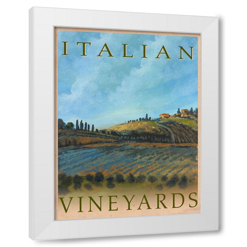 Italian Vineyards White Modern Wood Framed Art Print by Kingsley