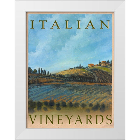Italian Vineyards White Modern Wood Framed Art Print by Kingsley