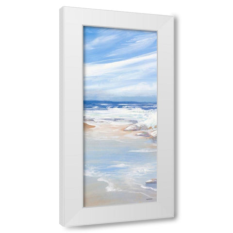 Beach Panel I White Modern Wood Framed Art Print by Kingsley