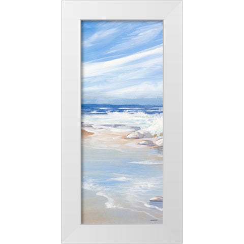Beach Panel I White Modern Wood Framed Art Print by Kingsley