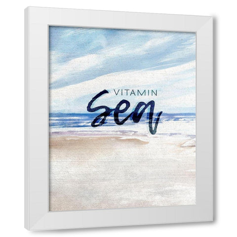 Vitamin Sea White Modern Wood Framed Art Print by Kingsley