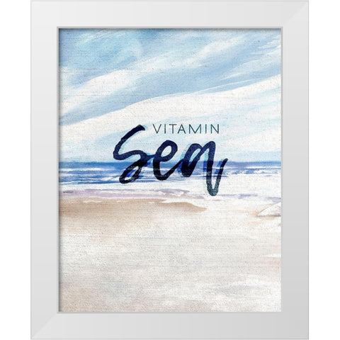 Vitamin Sea White Modern Wood Framed Art Print by Kingsley
