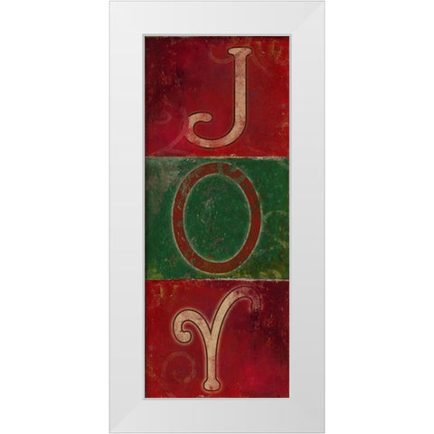 JOY White Modern Wood Framed Art Print by Pinto, Patricia