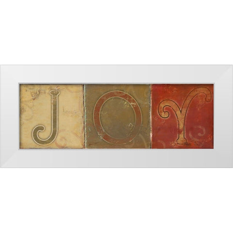 JOY White Modern Wood Framed Art Print by Pinto, Patricia