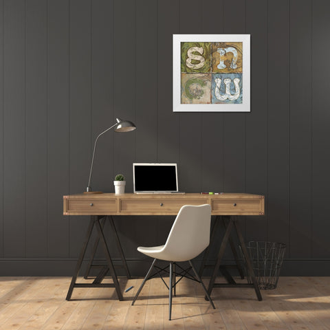 SNOW White Modern Wood Framed Art Print by Pinto, Patricia