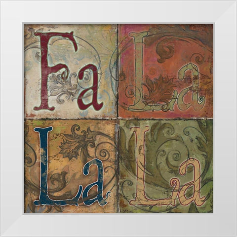 FA LA LA LA White Modern Wood Framed Art Print by Pinto, Patricia