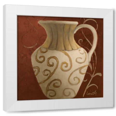 Vessel on Red II White Modern Wood Framed Art Print by Loreth, Lanie