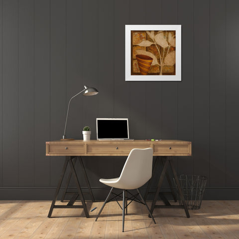 Little Striped Vase II White Modern Wood Framed Art Print by Loreth, Lanie