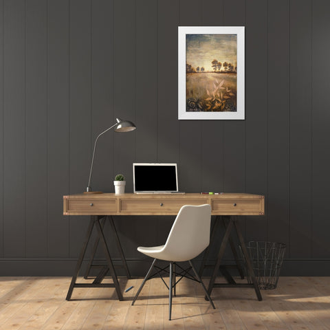 Distant Season White Modern Wood Framed Art Print by Marcon, Michael