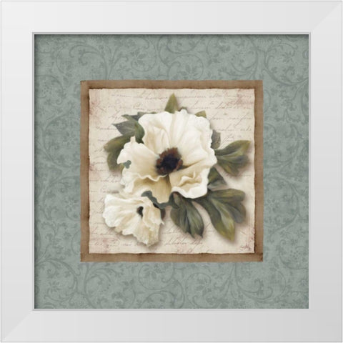 Silversage Flower I White Modern Wood Framed Art Print by Medley, Elizabeth