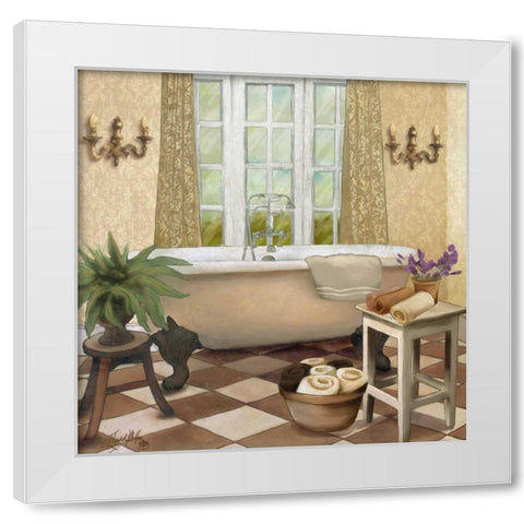 French Bath I White Modern Wood Framed Art Print by Medley, Elizabeth