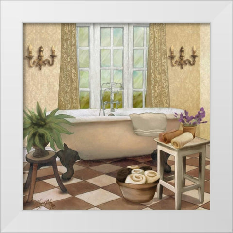 French Bath I White Modern Wood Framed Art Print by Medley, Elizabeth